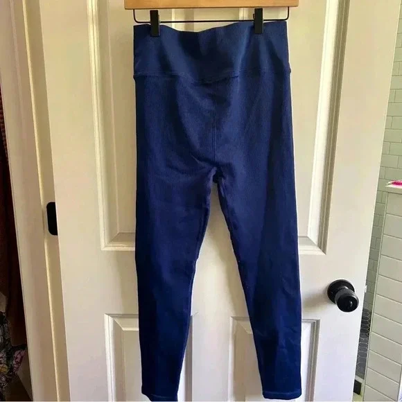 EUC J Crew SculptStretch high rise ribbed leggings in blue. Size Medium. - Picture 2 of 5